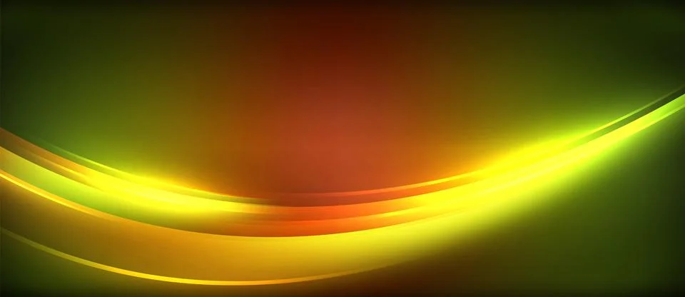Neon glowing circle rays, light round lines in the dark, planet style neon wave Illustrazione stock