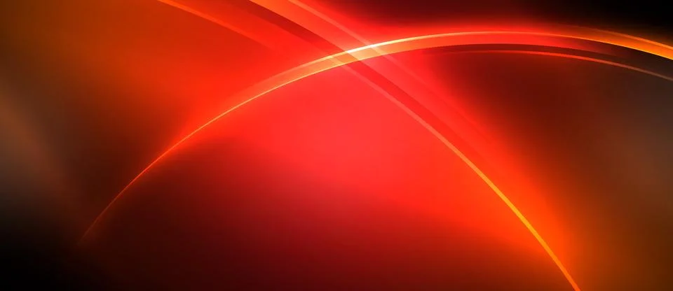 Neon glowing circle rays, light round lines in the dark, planet style neon wave Stock Illustration