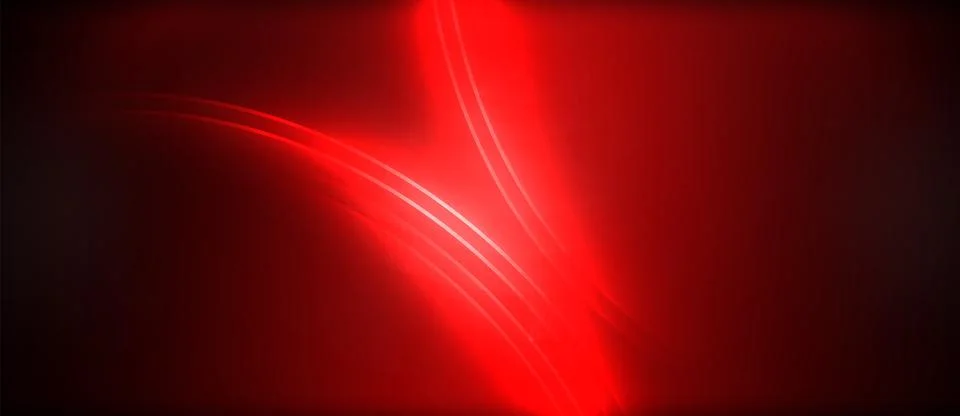 Neon glowing circle rays, light round lines in the dark, planet style neon wave Stock Illustration