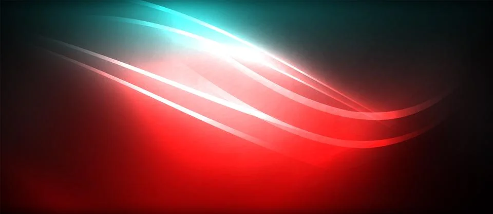 Neon glowing circle rays, light round lines in the dark, planet style neon wave Illustrazione stock