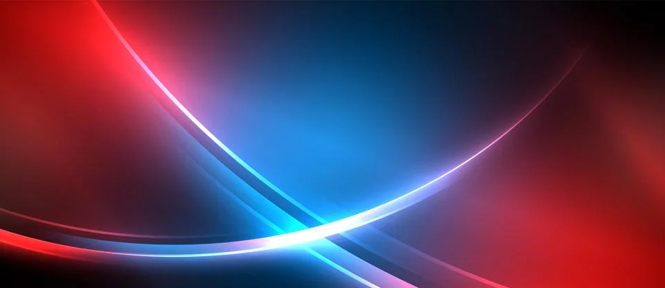Neon glowing circle rays, light round lines in the dark, planet style neon wave Illustrazione stock