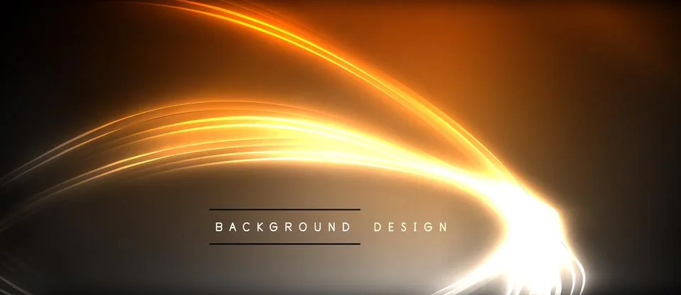 Neon glowing circle rays, light round lines in the dark, planet style neon wave Illustrazione stock