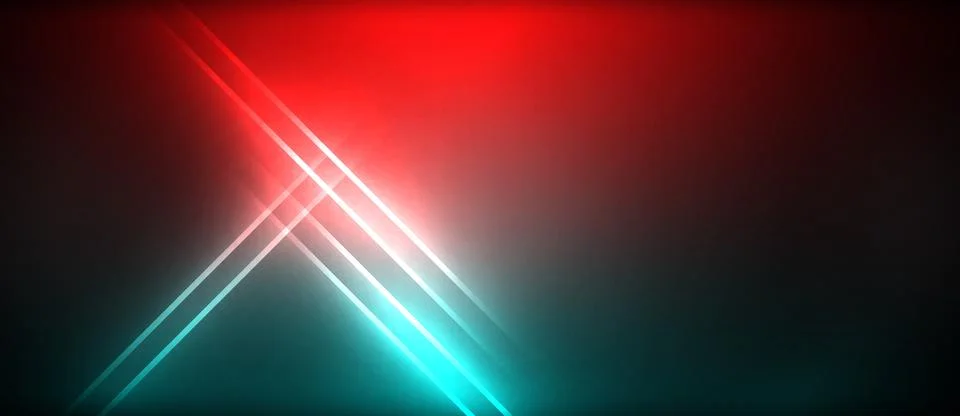 Neon glowing circle rays, light round lines in the dark, planet style neon wave Illustrazione stock
