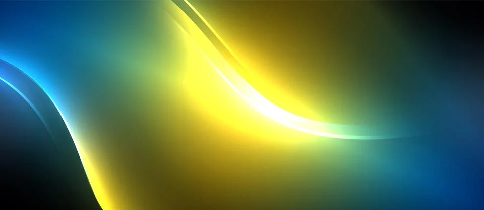 Neon glowing circle rays, light round lines in the dark, planet style neon wave Illustrazione stock