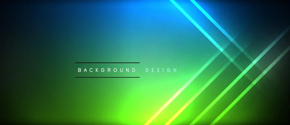 Neon glowing circle rays, light round lines in the dark, planet style neon wave Stock Illustration