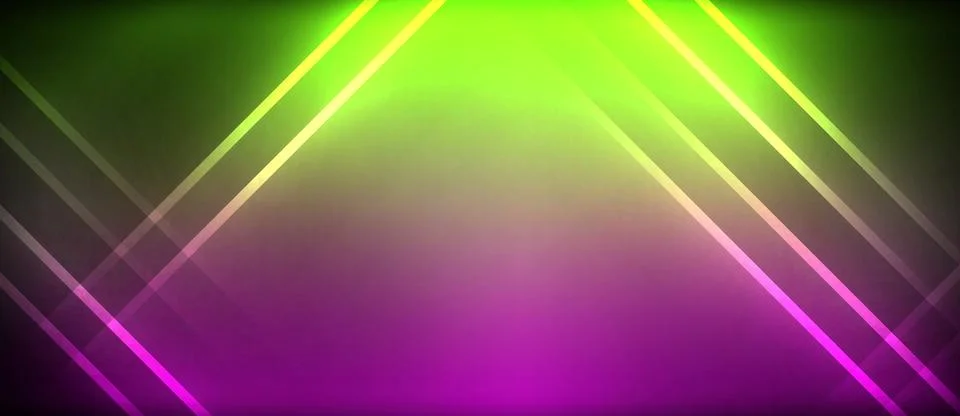 Neon glowing circle rays, light round lines in the dark, planet style neon wave Illustrazione stock