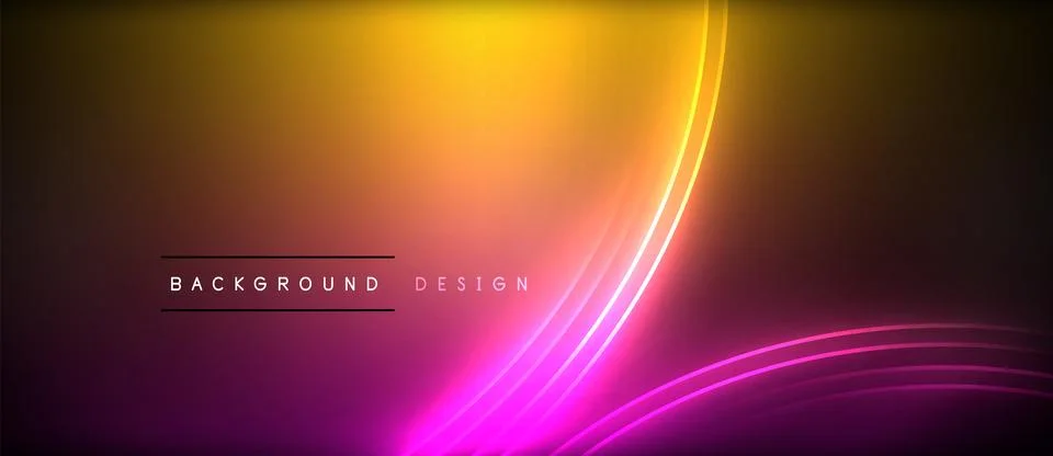Neon glowing circle rays, light round lines in the dark, planet style neon wave Illustrazione stock