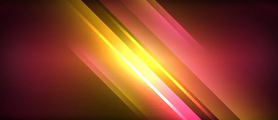 Neon glowing circle rays, light round lines in the dark, planet style neon wave Illustrazione stock