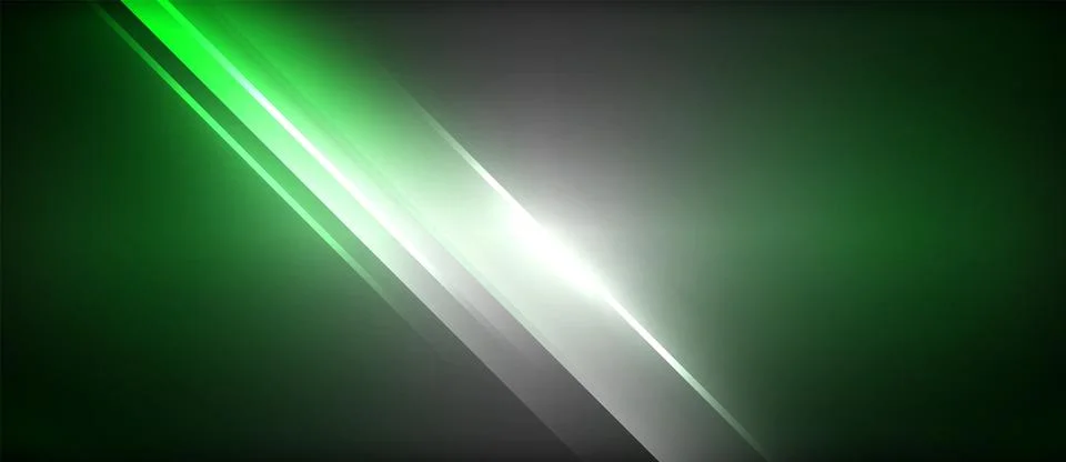 Neon glowing circle rays, light round lines in the dark, planet style neon wave Stock Illustration