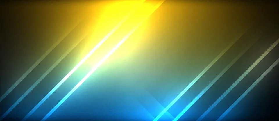 Neon glowing circle rays, light round lines in the dark, planet style neon wave 스톡 일러스트