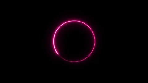 Neon glowing circle ring abstract loop animation Stock Footage 330538807