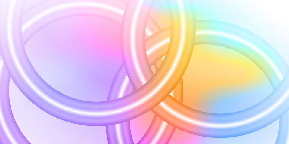 Neon Glowing Circle Ring Loop Abstract Background on Purple Dark Stock Illustration