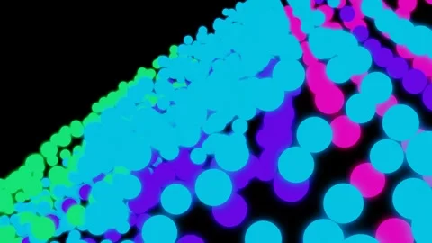 Neon Glowing Circles Abstract Motion Background Loop 動画素材 336219353