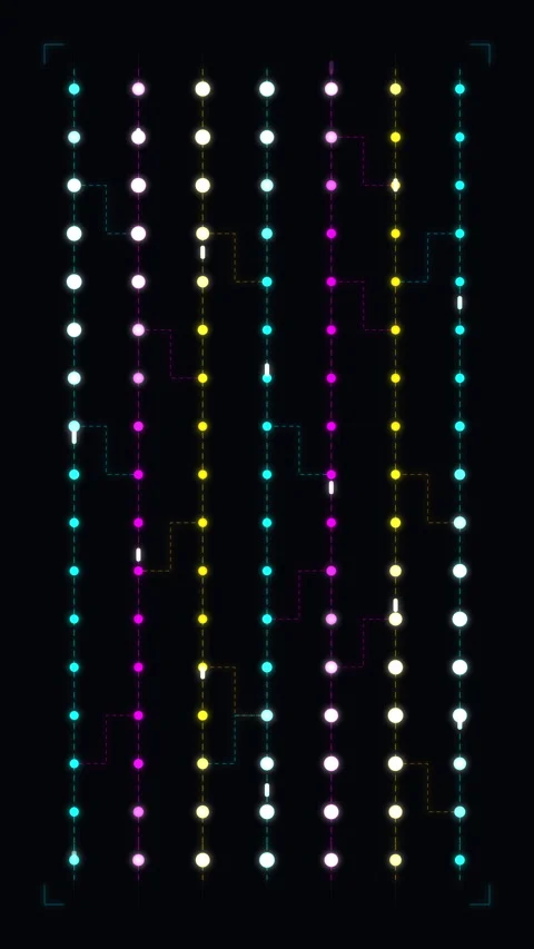 Neon glowing circuit board animation with digital grid pattern and lights Stock Footage 346738802