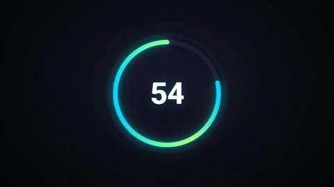 Neon glowing circular 60-second countdown timer with gradient stroke Stock-Footage 341315447