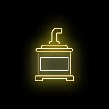 Neon glowing coffee grinding machine outline Stock Illustration