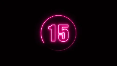 Neon glowing countdown from 30 to 0 seconds animation Stock Footage 321469695