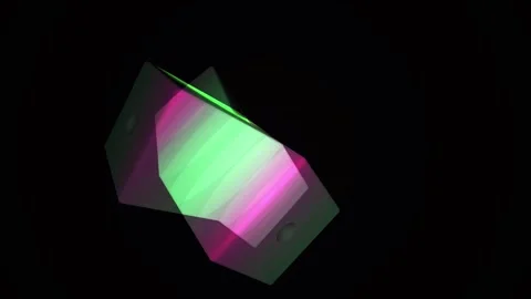 Neon glowing cubes shifting and rotating in dark space. Stock Footage 334535892