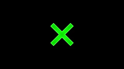 Neon glowing cyan color cancel cross icon on black background animation Stock Footage 299566005
