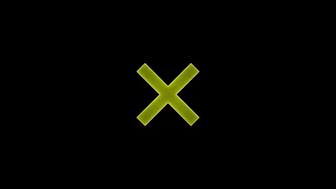 Neon glowing cyan color cancel cross icon on black background animation Stock Footage 299566012