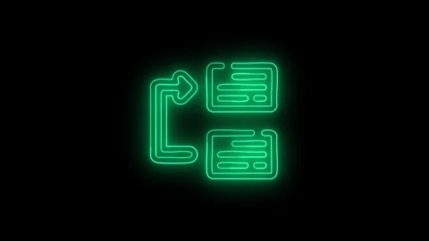 Neon glowing data transfer animated icon Stock Footage 323345476
