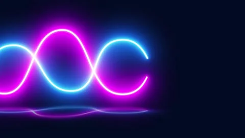 Neon glowing dna double helix structure moving continuously on dark blue ba.. Stock Footage 336274310