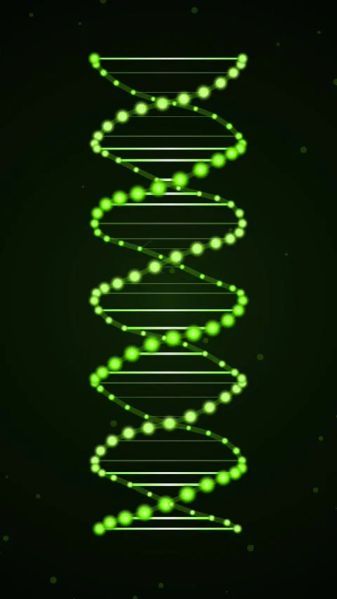 Neon glowing dna double helix molecular structure animation background for .. Stock Footage 345496223