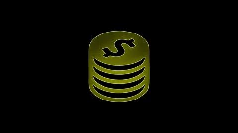 Neon glowing dollar symbol concept with neon circle. Video stock 304026971