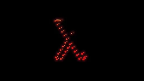 Neon Glowing Dots X Mark Animation Stock Footage 346716917