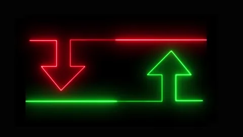 Neon glowing up down arrows loop motion Vidéo 330558934