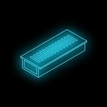 Neon glowing drainage system isometric icon vector illustration Stock Illustration