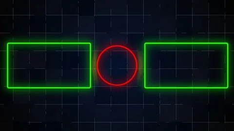 Neon glowing effect abstract end screen or outro video content illustration. Stock Illustration