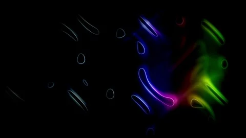 Neon Glowing Fluid Cells Loop - Dynamic Social Media Background 4K Stock Footage 347176986