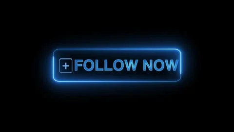 Neon glowing Follow now button animation on transparent background. Follow now Stock Footage 313876420