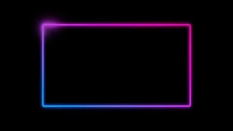 Neon glowing frame background. Futuristic light effect isolated on black Illustrazione stock