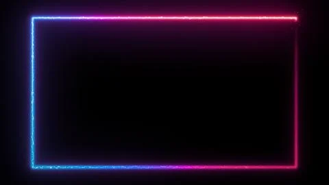 Neon glowing frame background. Laser show border. Stock Illustration