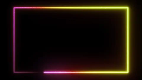 Neon glowing frame background. Laser show border. Stock Illustration