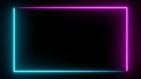 Neon glowing frame background. Laser show border. Stock Illustration