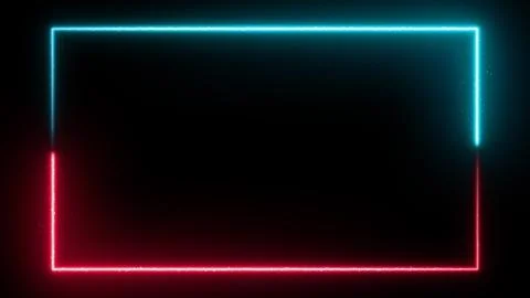 Neon glowing frame background. Laser show border. Stock Illustration