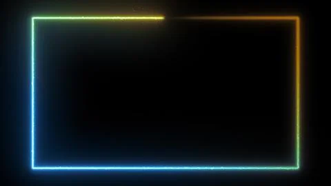 Neon glowing frame background. Laser show border. Stock Illustration
