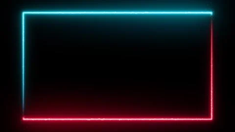 Neon glowing frame background. Laser show border. Stock Illustration