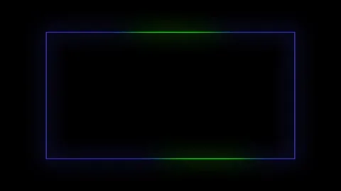 Neon glowing frame expanding into a wide rectangular border Stock Footage 337304858