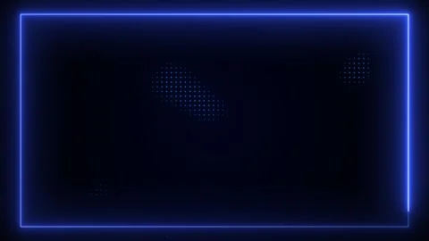 Neon Glowing Frame with Halftone Dots Background Animation Stock Footage 315617166
