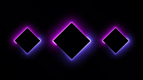 Neon glowing frame rectangle animation isolated on black background Stock Footage 321198012