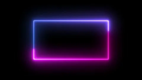 Neon glowing frame rectangle border animation Stock Footage 330539001