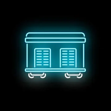 Neon glowing freight train wagon icon Stock-Illustration