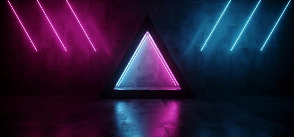 Neon Glowing Future Sci Fi Night Fashion Club Laser Beam Purple Blue Concrete Illustrazione stock