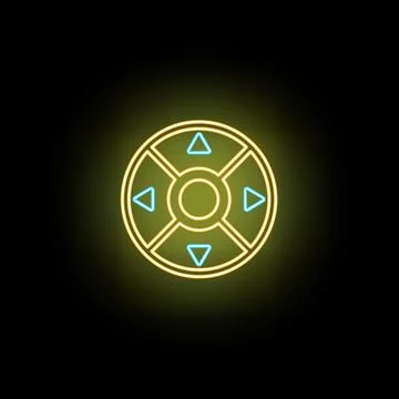 Neon glowing gamepad directional buttons interface Stock Illustration