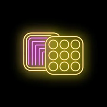 Neon glowing geometric shapes creating abstract pattern Illustrazione stock