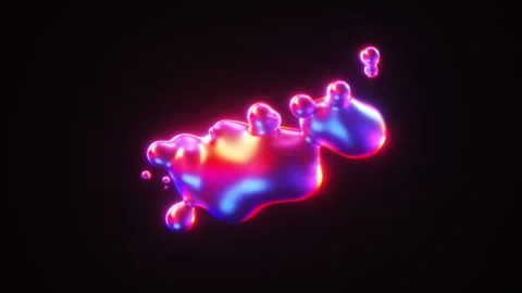Neon Glowing Gradient Metaball Flowing Shape Background Stock Footage 265350367